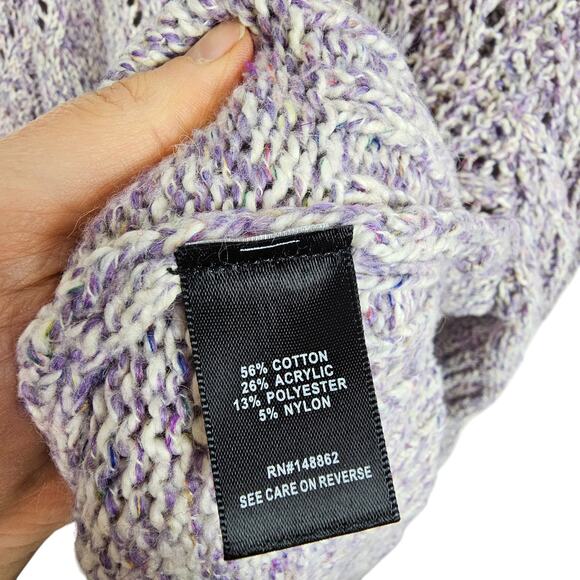 Torrid Sweater Knit Sweater Women 2X Purple Pointelle Sweater Turtleneck Sweater - Picture 8 of 9